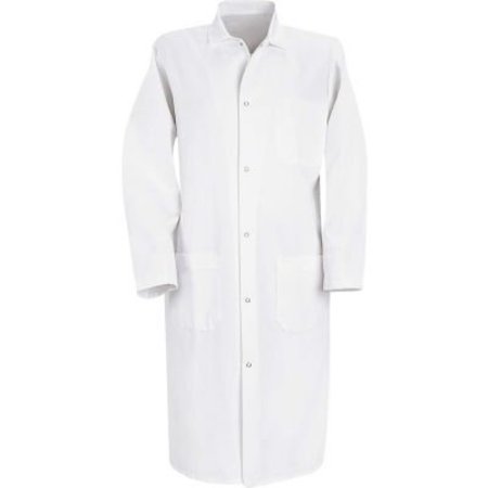 VF IMAGEWEAR Red Kap Gripper-Front Butcher Frock W/Inside Top Pocket, White, Polyester/Cotton Twill, L 4004WHRGL